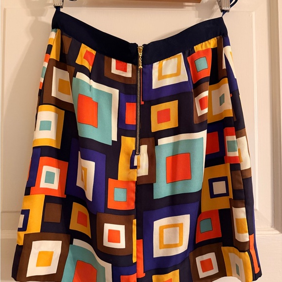 Kate Spade silk Multicolor Geometric A-Line Skirt - Picture 3 of 6